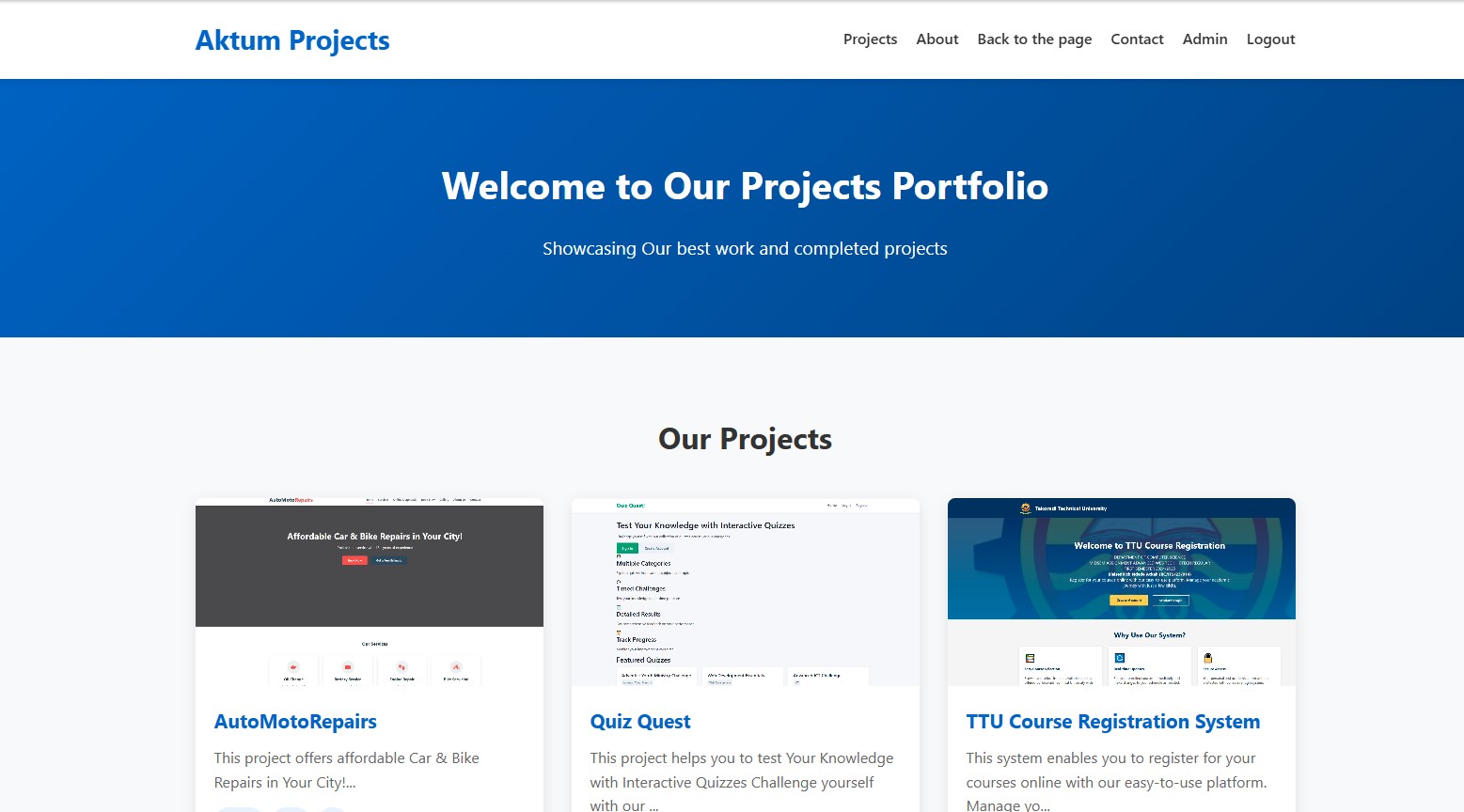 Aktum Projects website screenshot